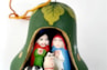 Kerststal in groene bel retablo