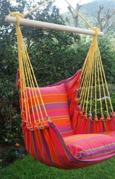 Hangstoel XL Hibiscus met 2 slopen en voetensteun