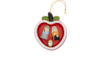 Aardewerk kerststal appel hanger, rood